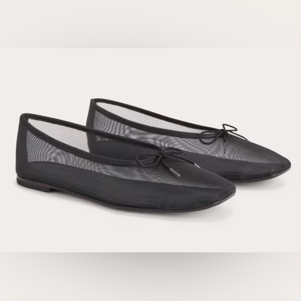 Everlane The Day Ballet Flats, Black Mesh